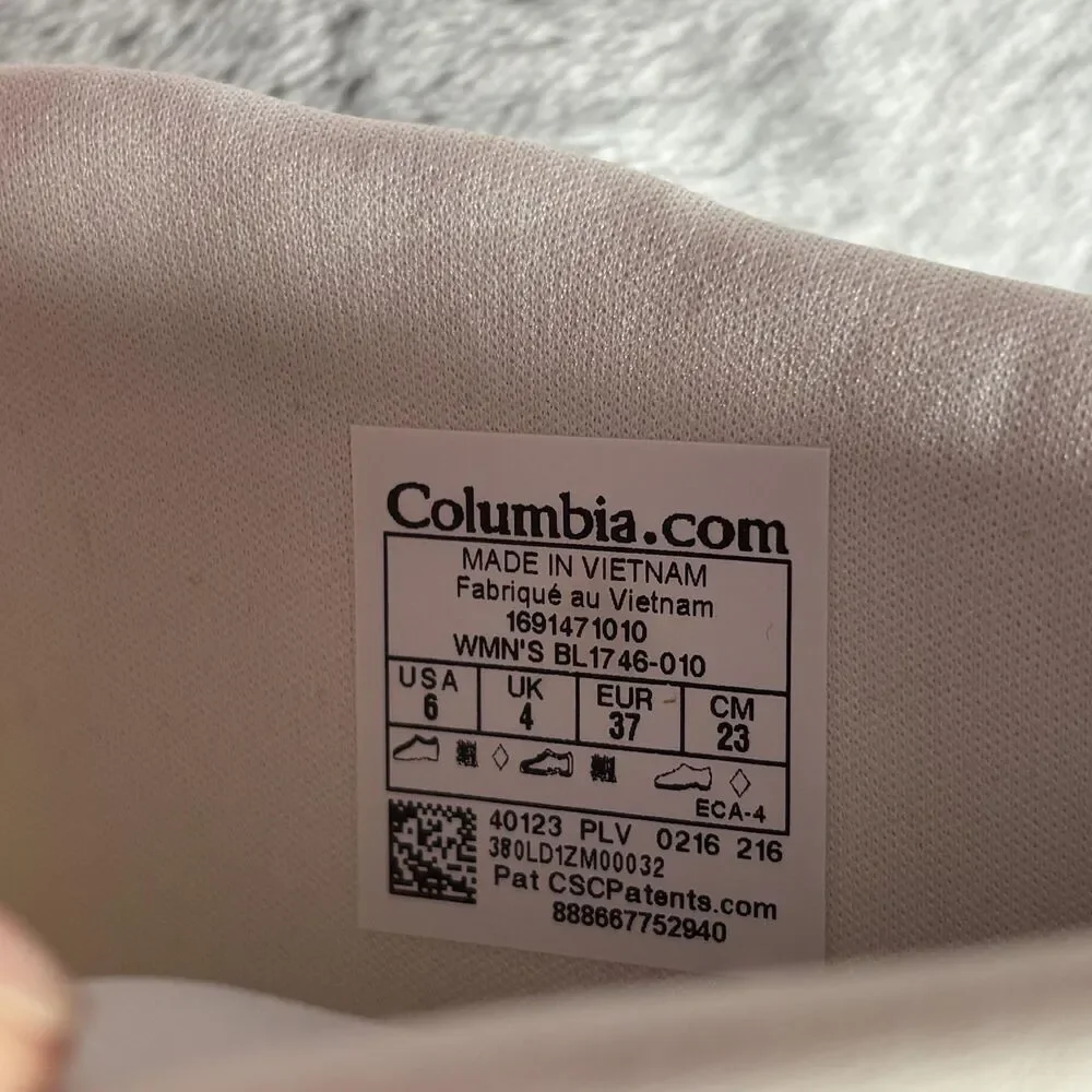 Columbia Boots Womens Size 6 Black Waterproof Insulated Snow Techlite BL1746-010